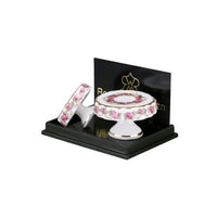 2 porcelænsfade på fod design ,,rose"