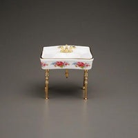 Vaskebord porcelæn dresden rose