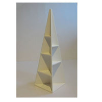 Pyramide deco-tårn, hvid H: 30 x 9,5 x 9,5 cm