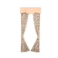 Gardinkappe + blomstret/beige gardin