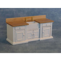 Køkkenbord m/ vask, hvid/fyr ,, smallbone"