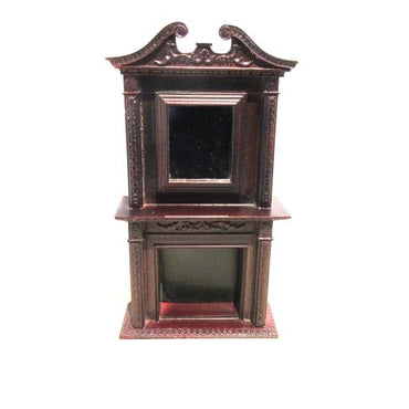 Kamin , mahogny m/ spejl, indbygget pengeskab,Bespaq