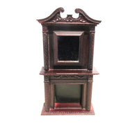 Kamin , mahogny m/ spejl, indbygget pengeskab,Bespaq