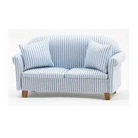 Sofa ,, new design " lysblå strib + 2 puder