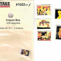 Box m/ farveblyanter + div. bamse billeder
