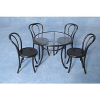 Havebord + 4 stole, sort metal