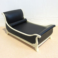 art deco, bespaq moderne seng, sort skind