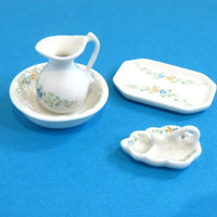 Toilet sæt porcelæn: fad, kande, vaskeskål, sæbeskål