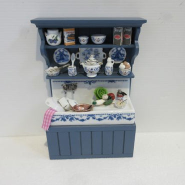 Blå køkkenvask m/ deco blue onion