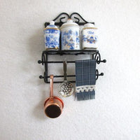 Køkken metal vægreol m / deco blue onion
