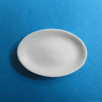 Oval fad, hvid porcelæn