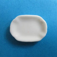 Fad rektangulært, hvid porcelæn
