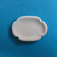 Fad rektangulært, hvid porcelæn