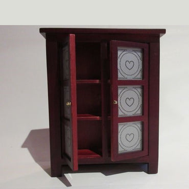 Dækketøjsskab, mahogny m/ ægte glaslåger