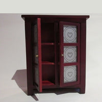 Dækketøjsskab, mahogny m/ ægte glaslåger