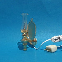 Væglampe messing m/ glas kuppel