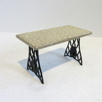 Heidi ott bistro bord sort metal, beige ,, marmor"