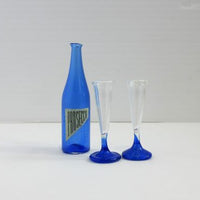 bodo hennig gl. vinflaske + 2 glas