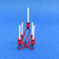 Lysestage, rød m. lys