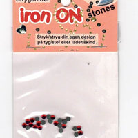 iron on krystal, rød