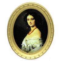 Portræt lady i oval ,, guldramme"