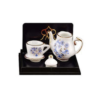 Kaffekande og kop, Reutters Blue onion/guld
