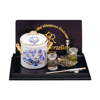 Gryde + termometer- glas m/ pickles Reutters Blue onion/guld