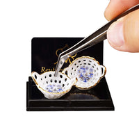 Skåle 2 stk. ,, Porcelænskåle"Reutters Blue onion/guld