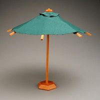 Parasol, grøn/valnød stel. fungerende, Reutters
