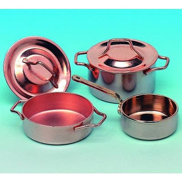 2 gryder + 1 pande, kobber ( ikke komfur )