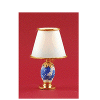 Bordlampe m/ blå blomst
