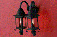 Væglampe dobb. sort metal