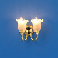 Tulipanvæglampe messing dobb, MiniLux