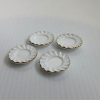 Tallerkner, porcelæn m/guldkant 4 stk.