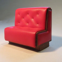 Sofa 50-tal rød skind/ valnød