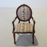 Armstol Ludvig d. XVI valnød / rosa blomster