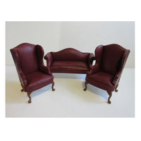 Lædersæt, sofa + 2 lænestole