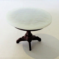 Cafe bord m/ mahogny understel og acrylplade