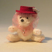 Siddende bamse m/ rødvinshat