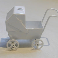 Dukkevogn hvid (metal)