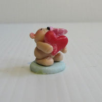 Bamse m/ hjerte fimo, håndlavet