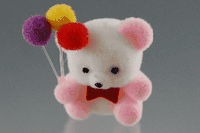 Pink bamse m/3 balloner