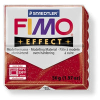 Fimo effect glitter rød 56 g.