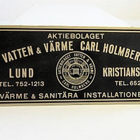 Skilt, metal, C. Holmberg