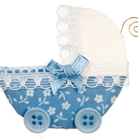Baby barnevogn blå, ( til ophæng som pynt )