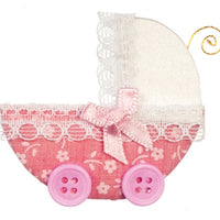 Baby barnevogn pink ( til ophæng som pynt )