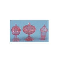 Slik glas 3 stk. pink (plast)