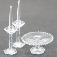 Kagefad + 2 lysestager m/lys, plast