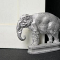 Dørstopper, elefant, umalet metal