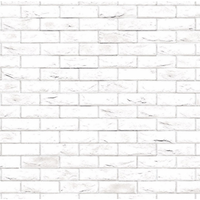 Murstenstapet, hvid glat karton, Stretcher bond